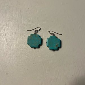 Cross turquoise earrings